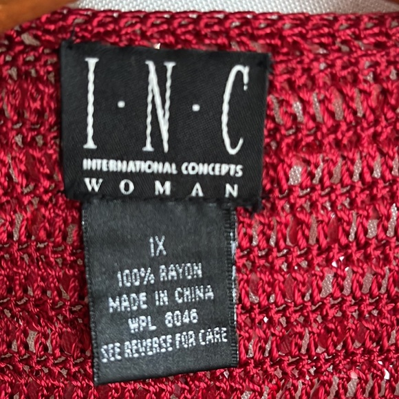 Inc 1X Red sequence sweater - Picture 3 of 4